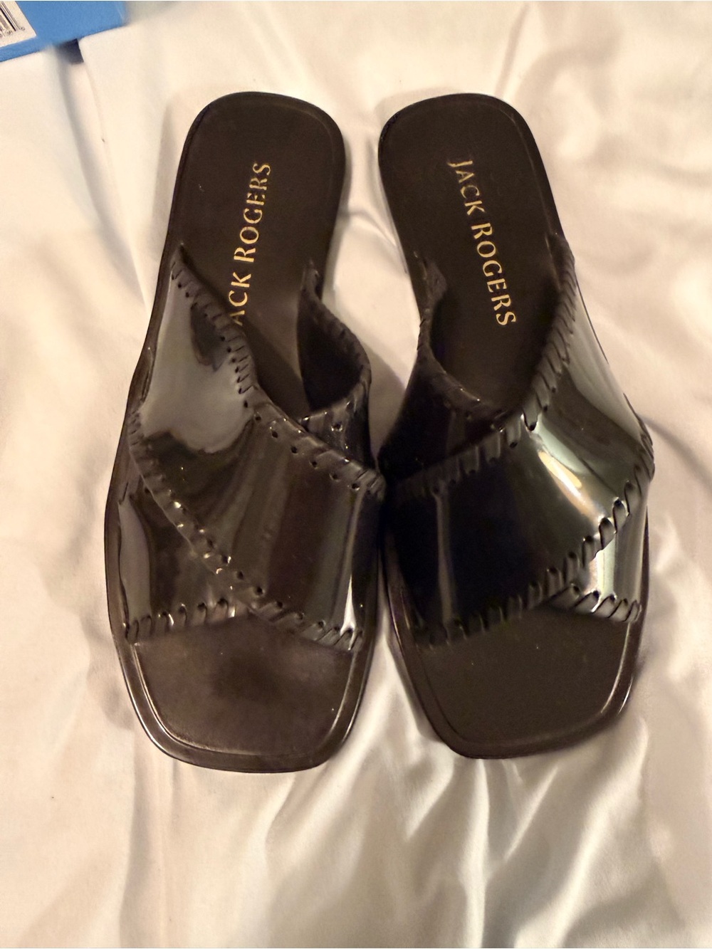 Jack Rogers Sloane X Band Jelly Sandals Black Size 7 – Like New w/ Box